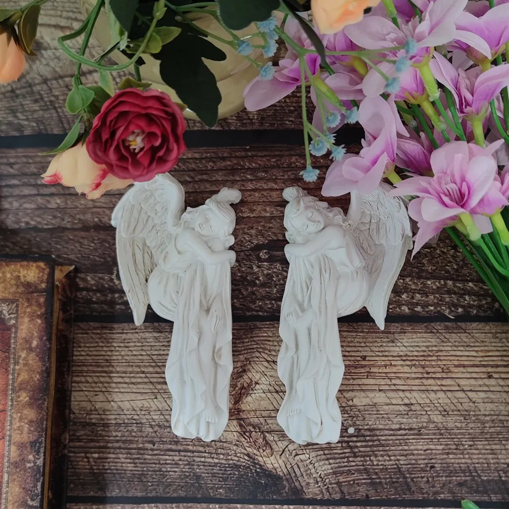 Vilead Sleeping Angel Figurines Door Corner Decor Wall Resin Frame Decoration Accessories Sculpture Cabinet Edge Ornament Gift