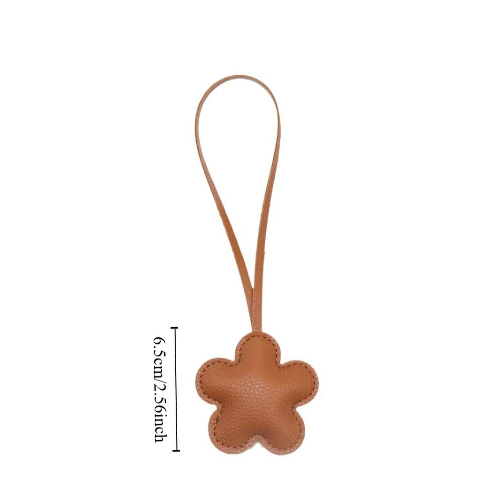 Lovely PU Leather Flower Keychain Car Keyring Cartoon PU Leather Hanger 13 Colors Fashion Bag Pendant Men