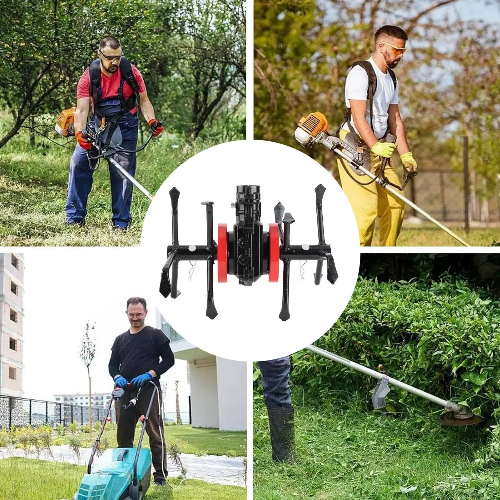 

Mower Loosening Wheel Lawnmower Accessory Cultivator Wheel 6 Claw Multi Purpose 26mm 9 Tooth Optimal Traction for Grass Mowing