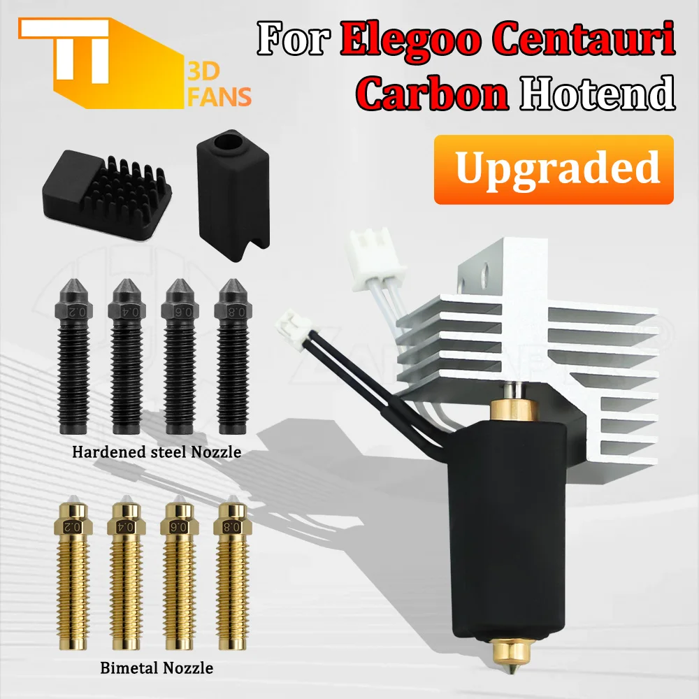 

Для Elegoo Centauri Carbon Upgrade Керамическая насадка для щетки HotendWipe Силиконовый носок Латунь Жесткая сталь Биметаллическая насадка Термистор
