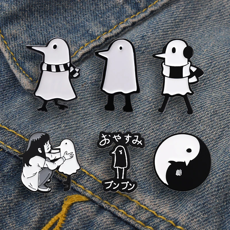 Cartoon Oyasumi Punpun Emaille Pins Benutzerdefinierte Schöne Vogel Tier Abzeichen Rucksack Revers Geschenke Gute Nacht Punk Brosche Schmuck Zubehör – Detail 10