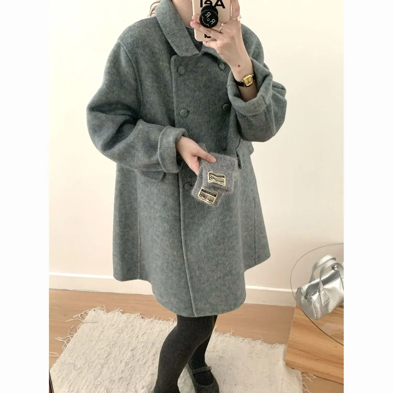 Autumn and Winter New Women's Woolen Coat Loose Commuting Casual Windproof Coat