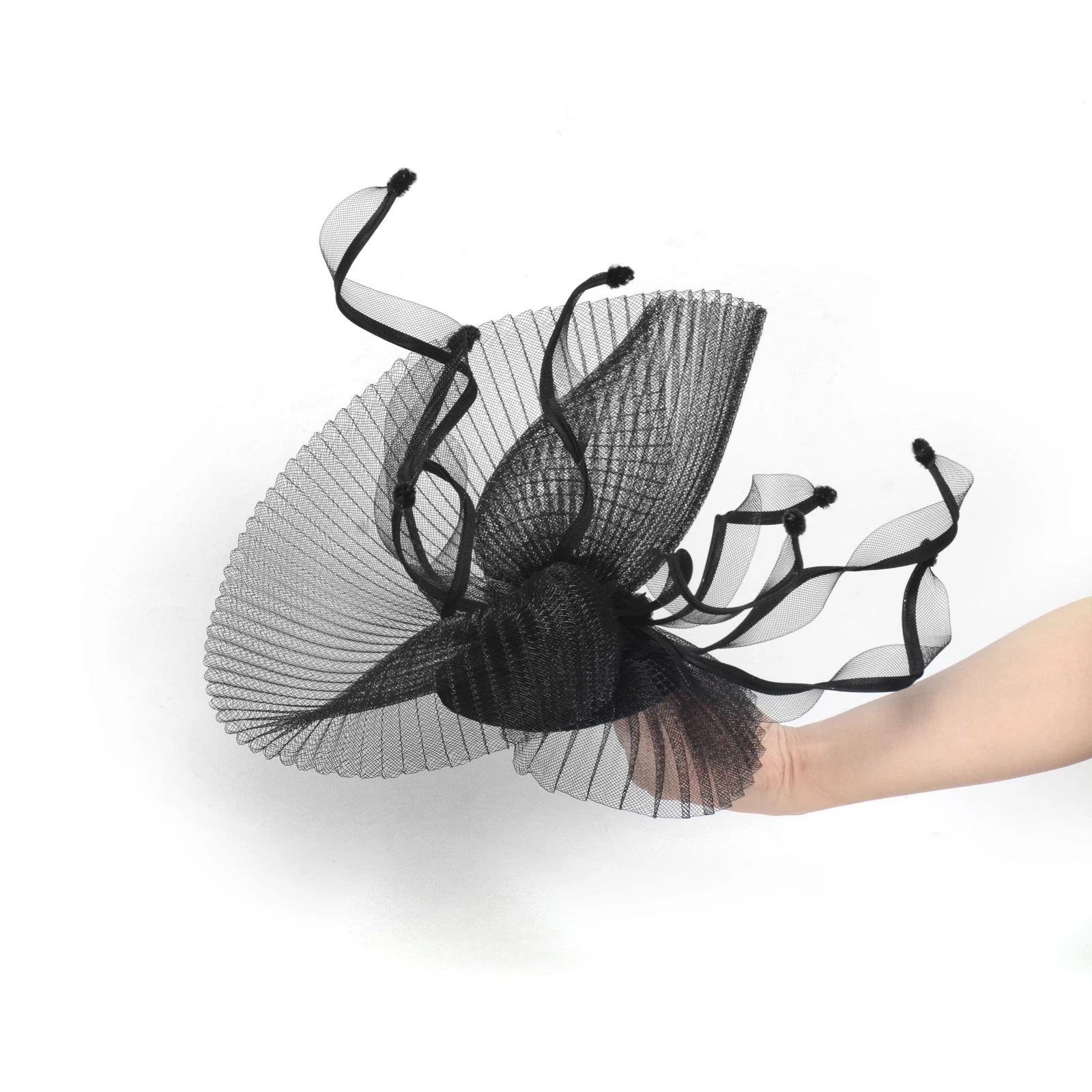 Gorgeous Black Handmade Fascinators Hat Hair clip Accessories For Women Lady Fancy Dress Cocktail Wedding Party Church Headpiece