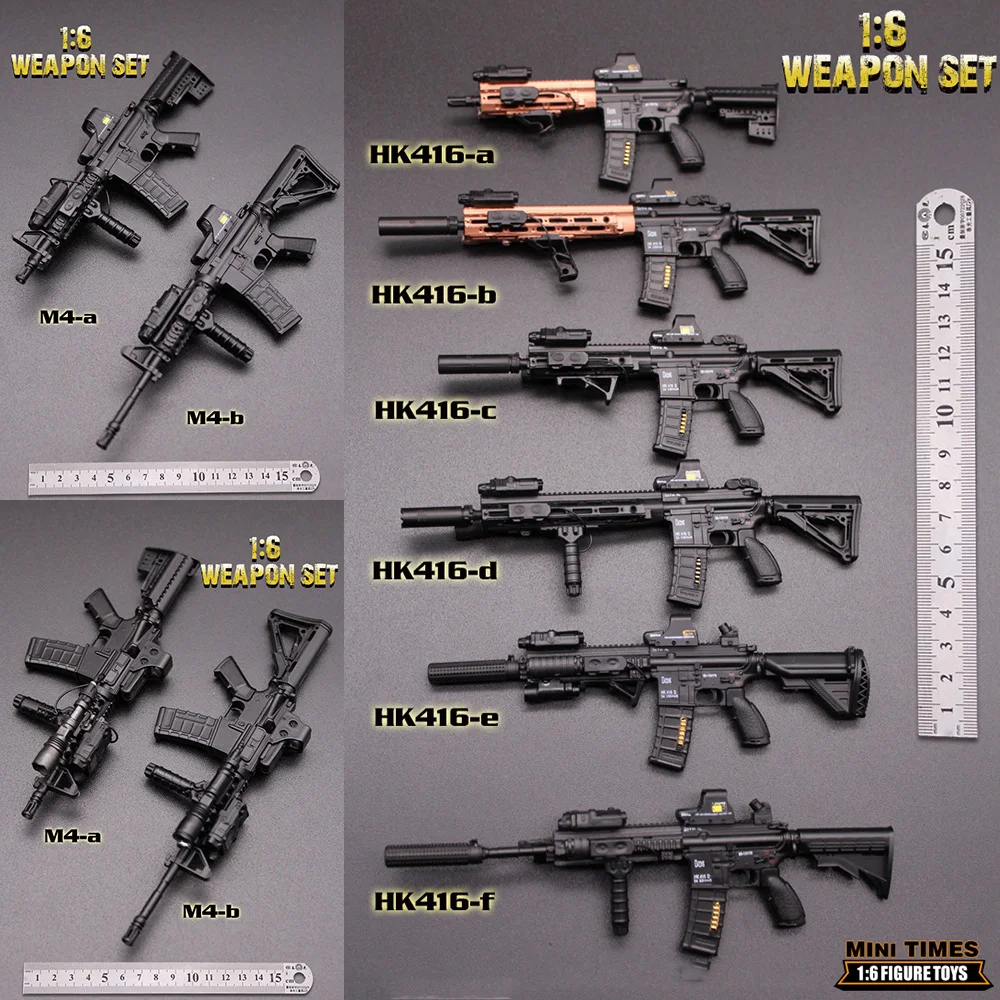 

Мини-модель оружия для винтовки HK416 серии M4, масштаб 1/6, игрушки для экшн-фигурок 12 дюймов, коллекция аксессуаров «сделай сам»