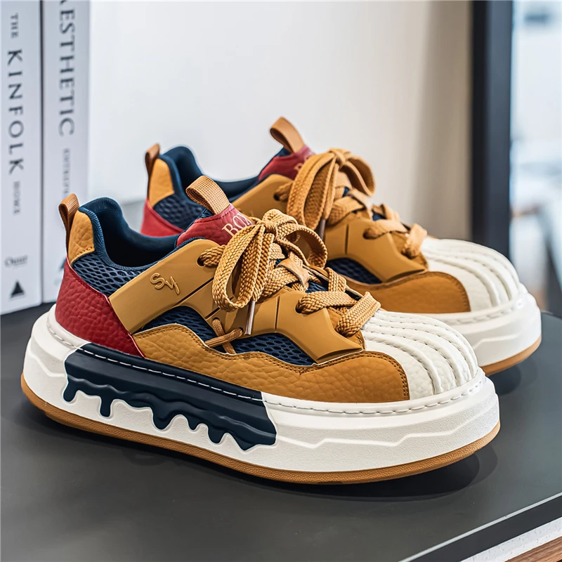 

2026 Winter and Autumn New Men Casual Shoes Pu Leather Breathable Sneakers Outdoor Anti Slip Footwear Wear-resistant Comfortable