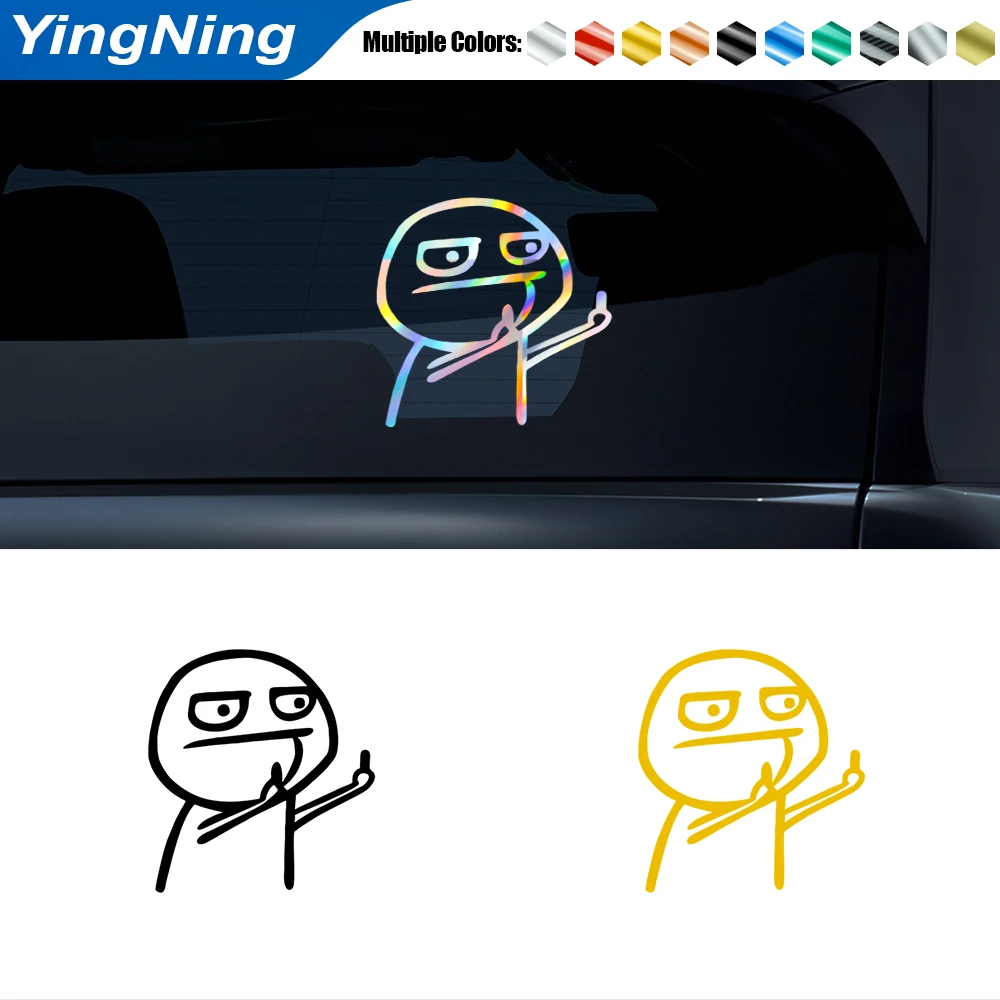 

Funny Middle Finger Pattern Auto Reflective Sticker Car Bumper Body Rear Window Decorative Decal Car Vinyl Decal Accessories