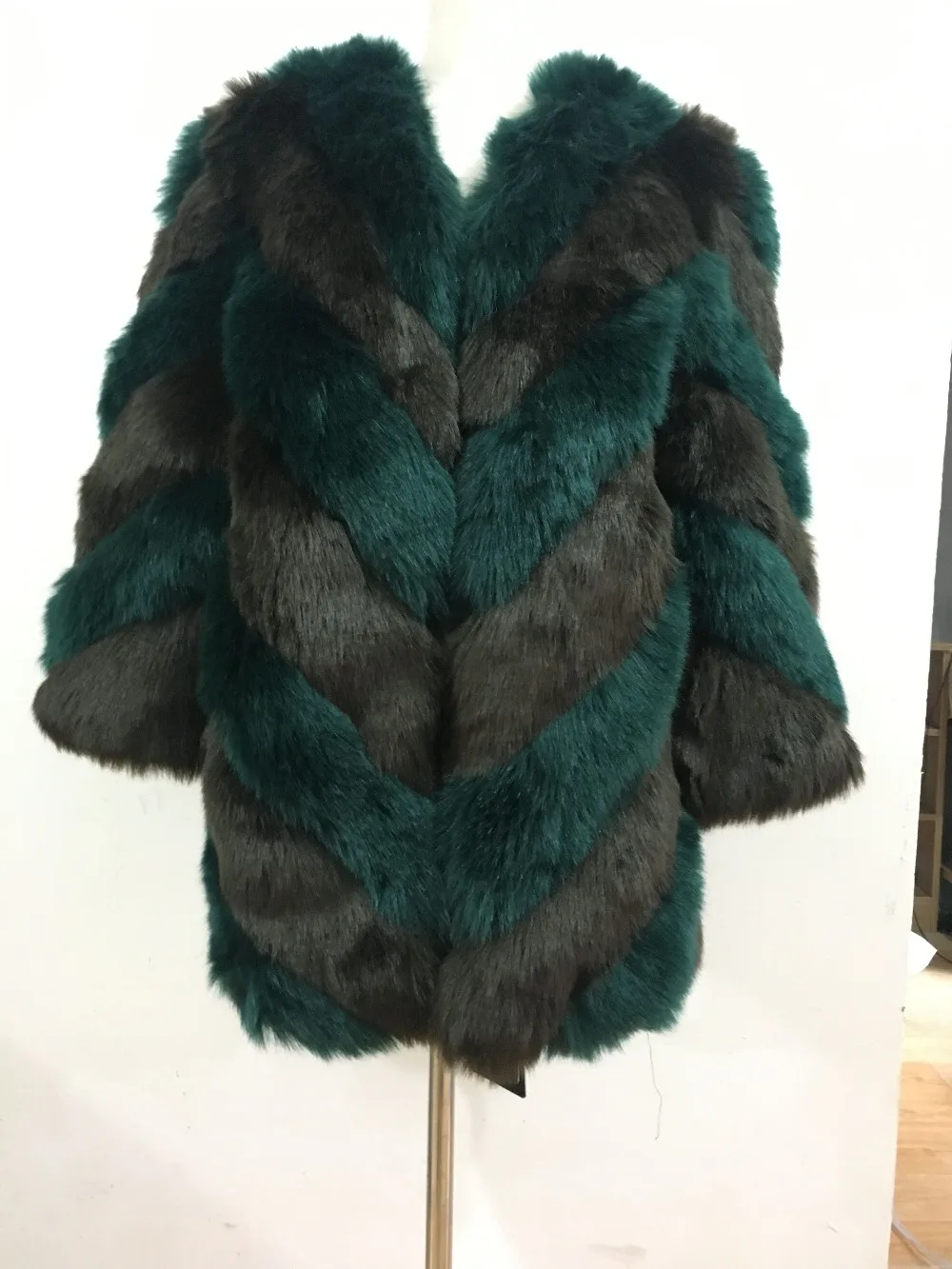 S-3XL moda Inverno Nuovo marchio di moda Giacca in pelliccia di volpe finta cuciture calde da donna più spesse Cappotto in pelliccia sintetica wj987