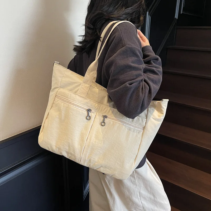 

2025 New Casual Canvas Tote Bag - Solid Color Large Capacity Underarm Shoulder Purse, Stylish & Versatile Women's Handbag