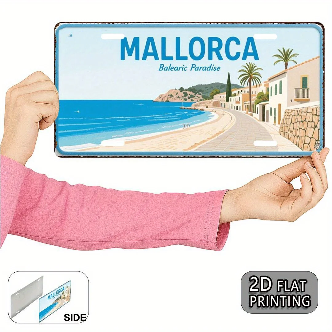 [Enable ] 2D Flat2D Plane, 2D Plane Printing, 2D Plane Printing. Retro License Plate from Mallorca. Decorative Signs And Panels