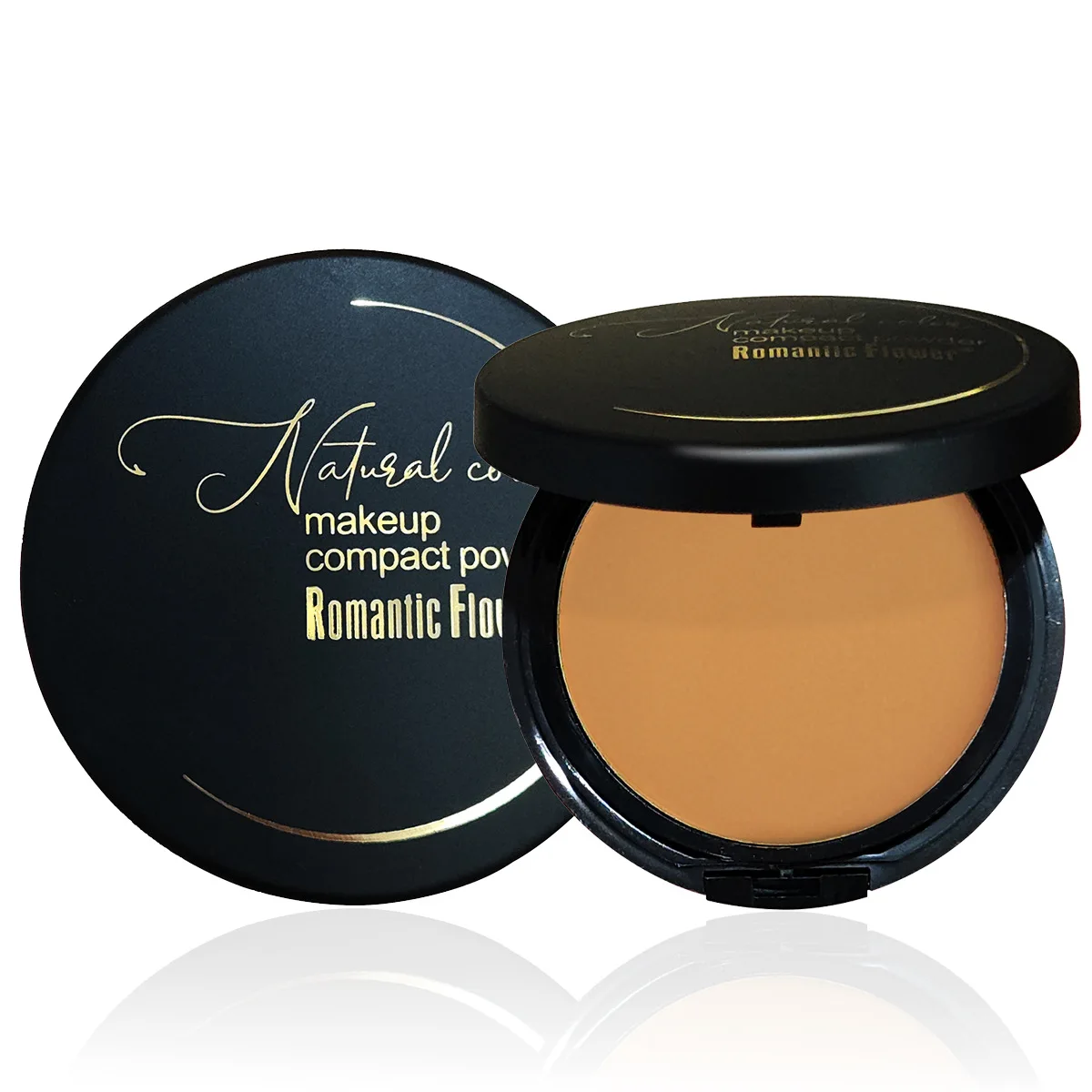 Polvo prensado, color oscuro, resistente al agua, cobertura total, maquillaje cosmético, polvo prensado, natural, con soplo de polvo, maquillaje facial