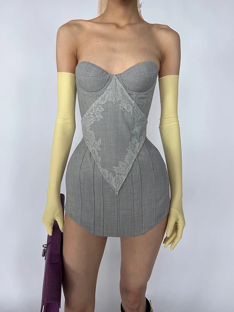 Sisterlinda Jacquard Patchwork Sexy Dress Women Trend Sleeveless Stretch Skinny Coquette Midnight Party Clubwear Hottie Bodycon