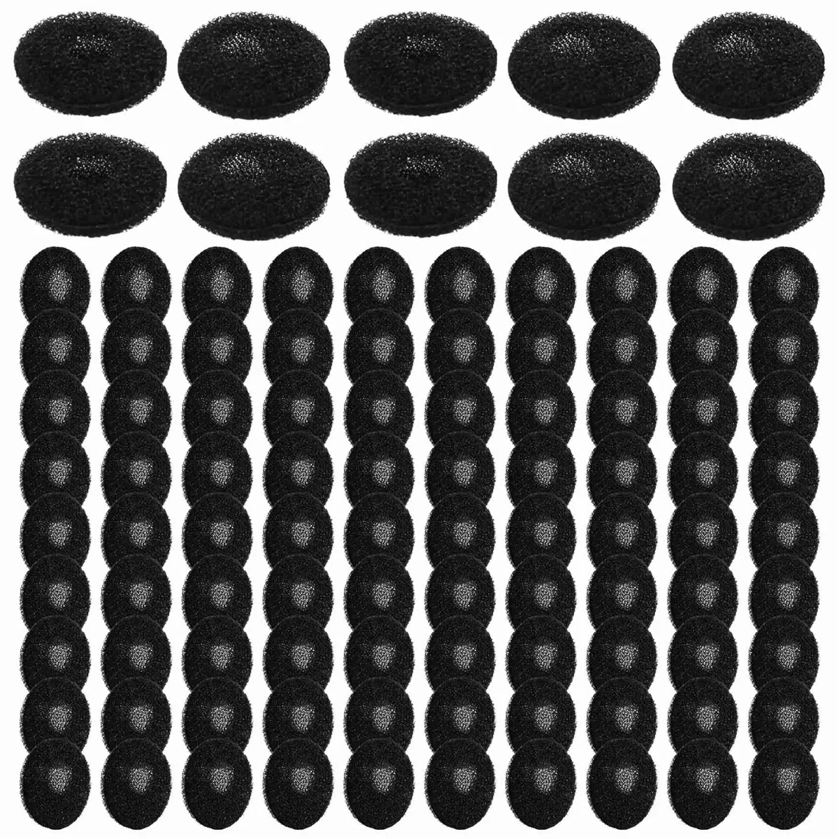 Fasdga 100 Pcs Black Sponge Earbud Headphone Cap Ear Pads Cover Replacement