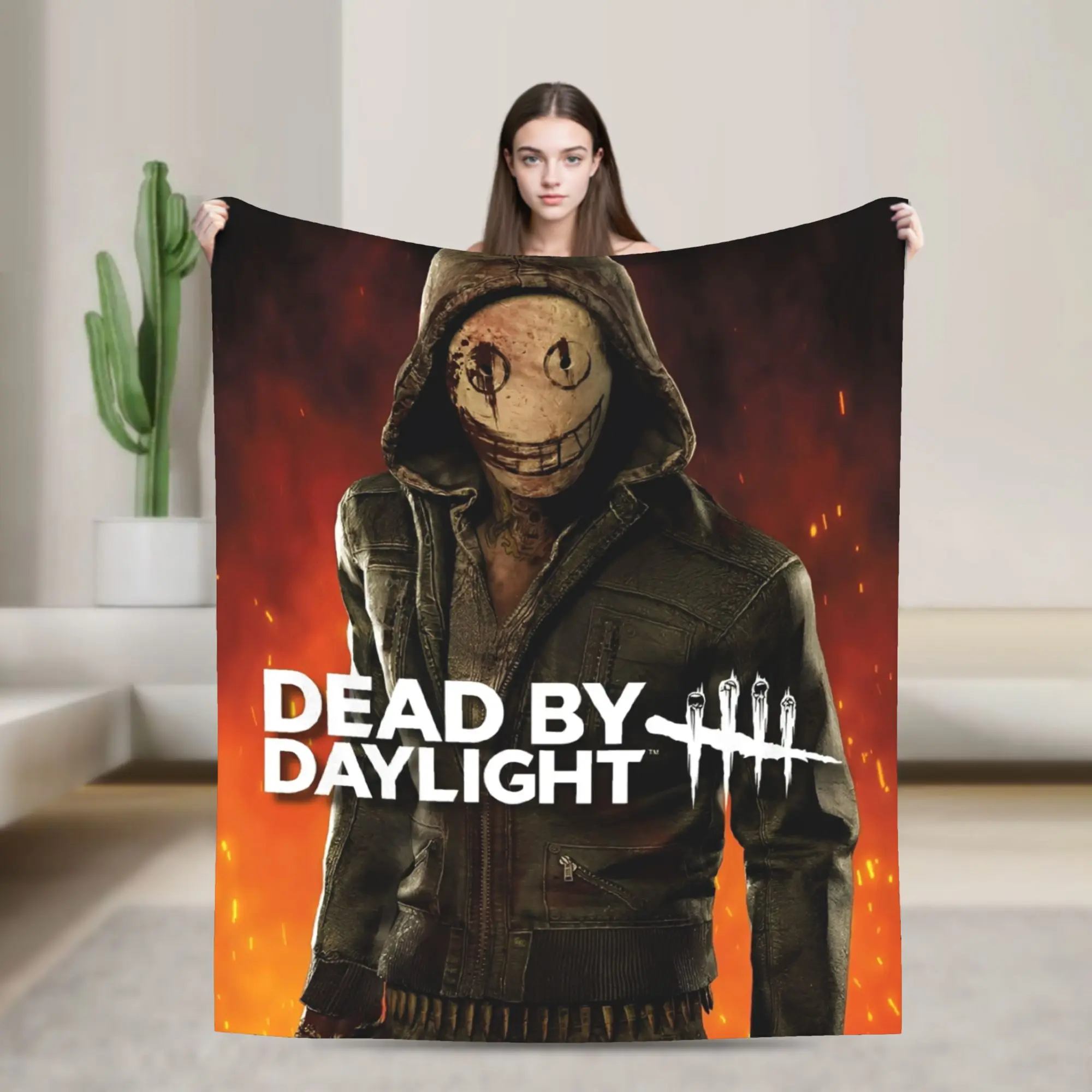 

Deads by Daylights Flannel Blankets Video Games Awesome Throw Blankets for Home Hotel Sofa 150*125cm Bedspread,