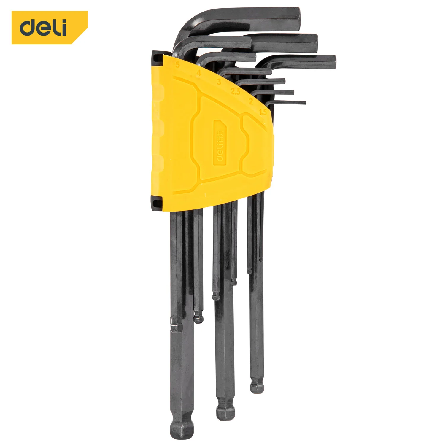 

Deli 9pcs Blackened Long Ball-End Hex Key Set, Durable and Corrosion-Resistant Design for Precision Repairs