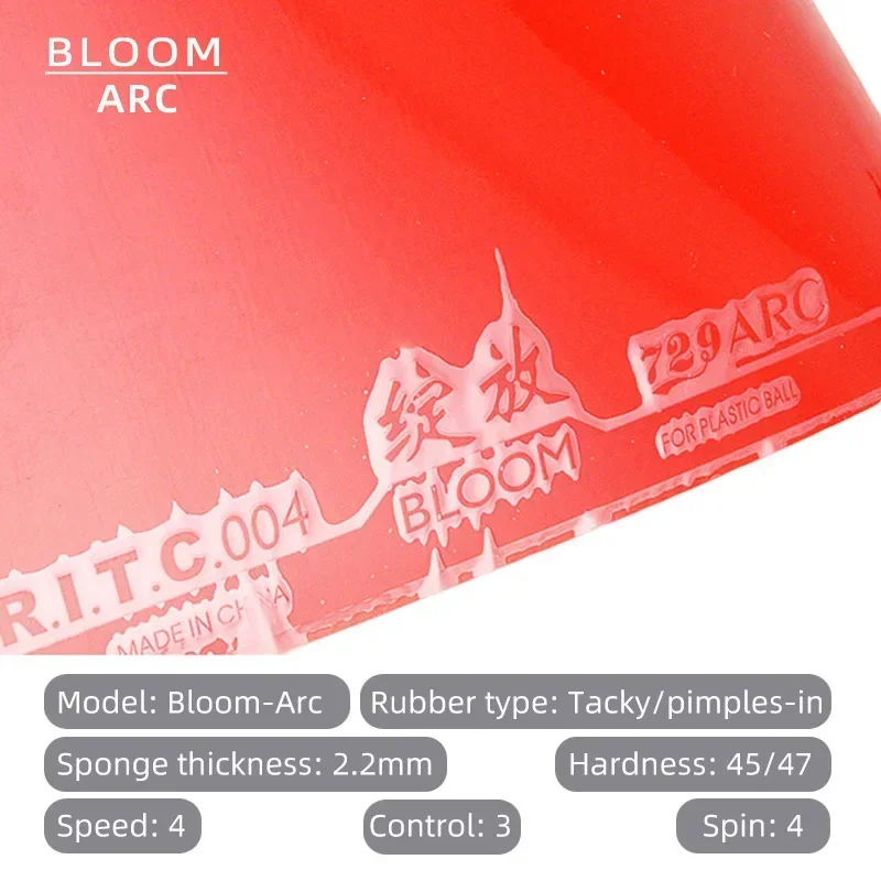  Friendship 729 Bloom Table Tennis Rubber Tacky Ping Pong Rubber Pimples-in for Fast Attack with Loop Drive