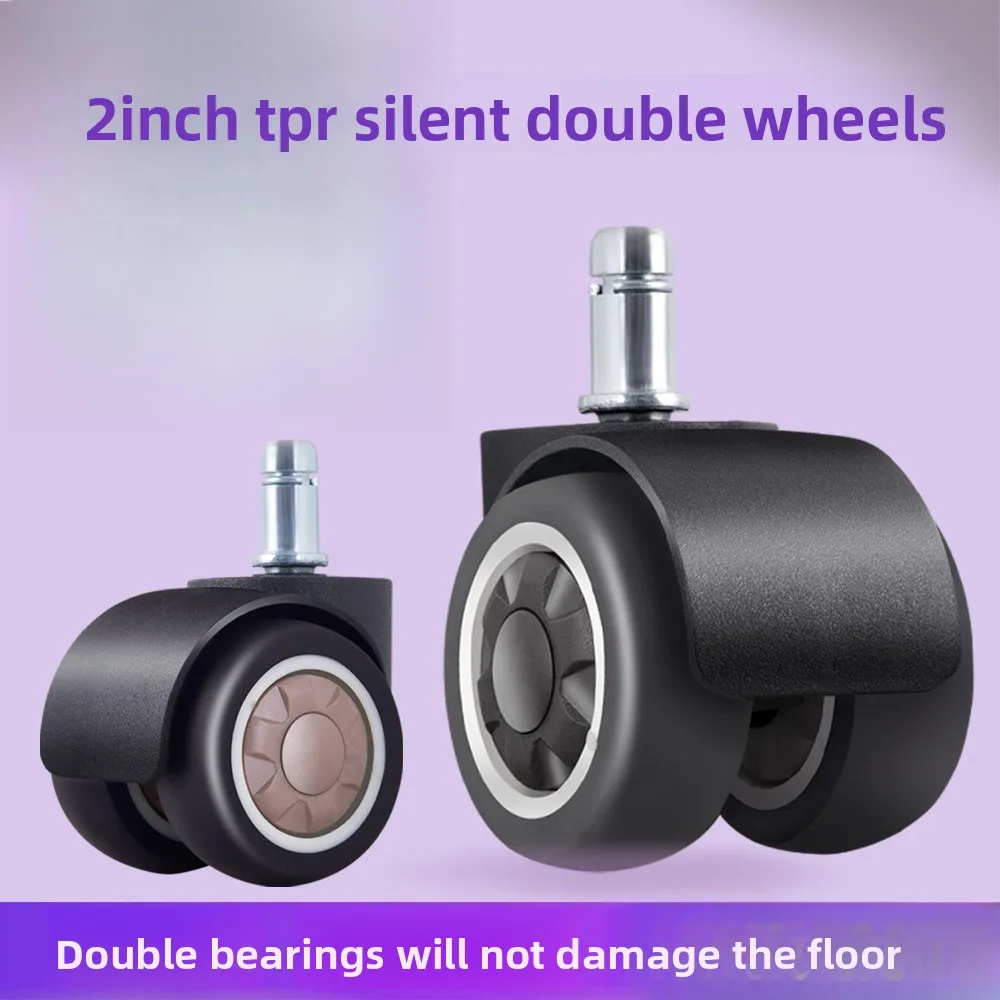 5/1PCS Chair Wheel Caster Replacement Soft Mute Desk Caster Wheels for Work Chair Heavy Duty Safe Rolling Office Chair Wheels
