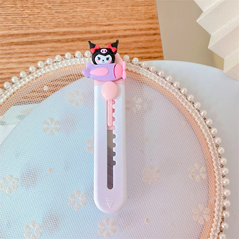 Cute Girl Heart Portable Trumpet Utility Knife Student Handmade Manual Ledger Cutting Knife Open Express Carton Knife KAXD110