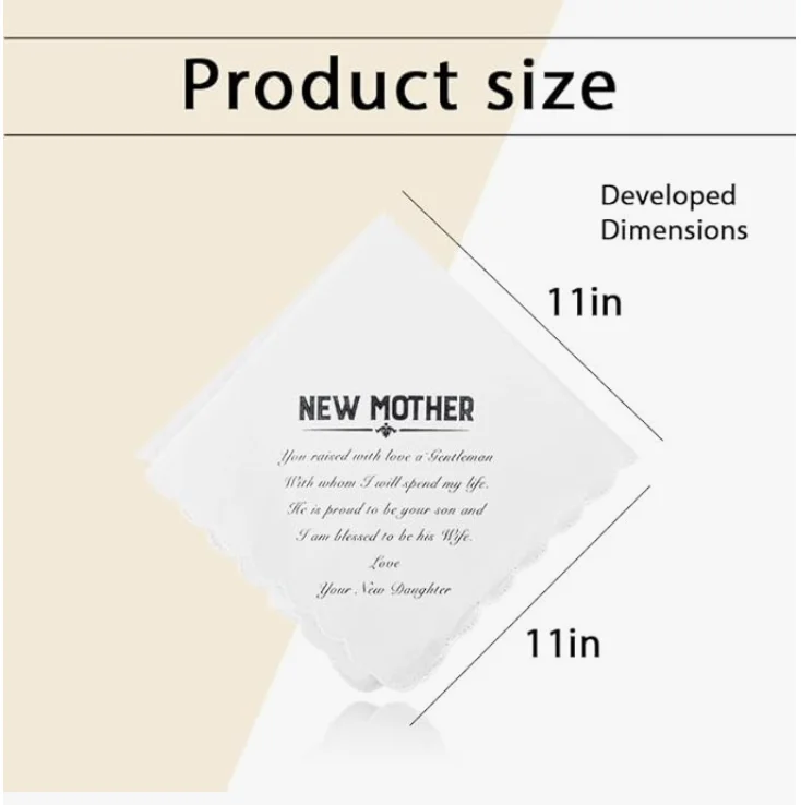 Wedding Handkerchief for Mom Mother in Law Dad Father in Law
