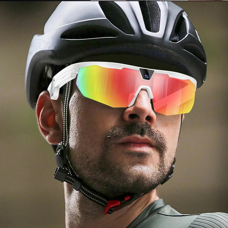 

4K 800W Pixel HD Cycling Bluetooth Sports AI Smart Glasses For Photography Object Recognition Video Recording Navigation