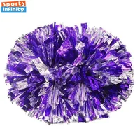 1pc Cheerleading Pom Poms with Handle Cheer Balls Big Gold Silver Red Yellow Blue Hand Dance Pompoms Accessories for Women Kids 3