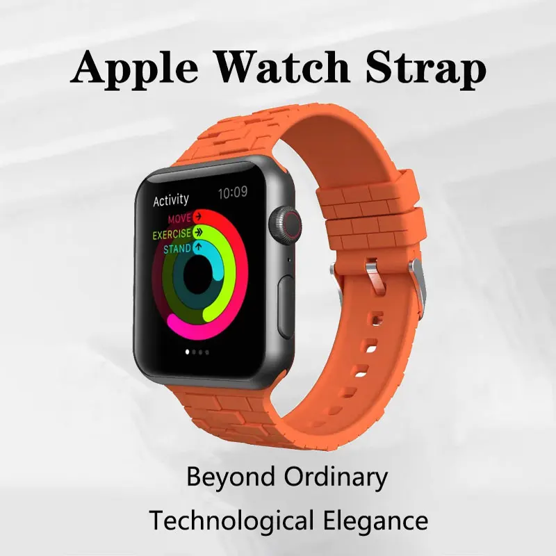 Silicone Sport strap for iWatch Ultra 49mm 9 8 7 6SE Rubik Cube Red Brick Plaid Wristband for Apple Watch Band 41mm 45mm Correa