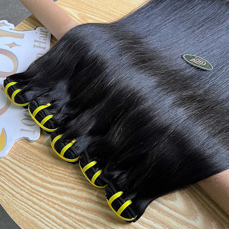 Bundel jalinan manusia rambut lurus Super ganda 10A baru bundel rambut Vietnam mentah bundel rambut lurus tulang rambut manusia