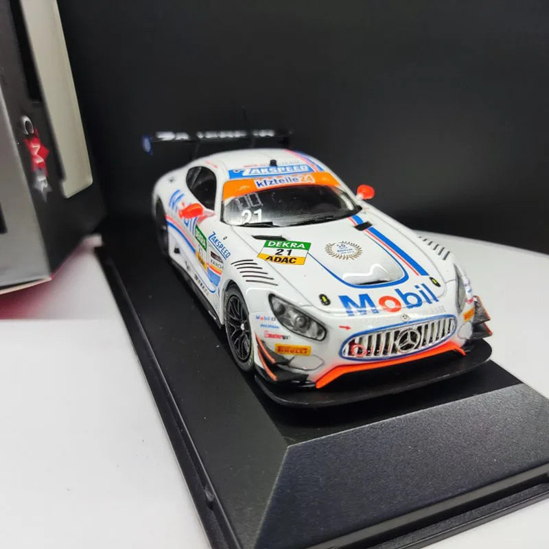 Diecast 1/43 สเกล Ixo Benz AMG GT3 21 # 2018 Racing รถสะสมของเล่นของขวัญของที่ระลึกจอแสดงผลเครื่องประดับ