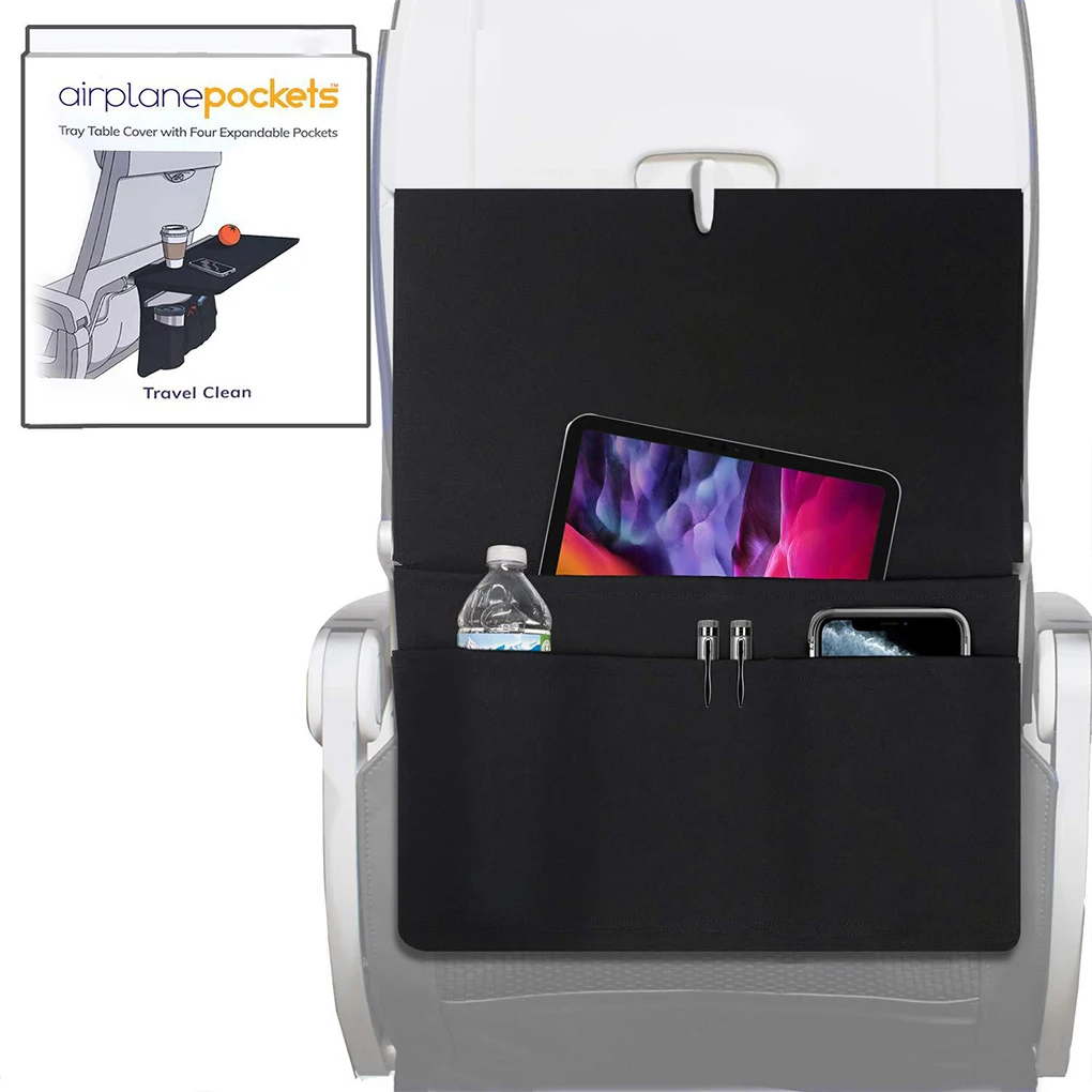 

Polyester Airplane Pockets Tray Cover Dinner Board Airplane Travel Multiple Pockets Storage Bag Airplane Window Organiser