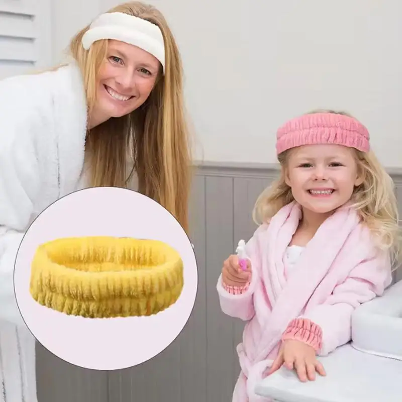 Women Soft Coral Fleece Elastic Hair Bands Makeup Washing Face Headband Cute Stretch Hair Accessories for Girls