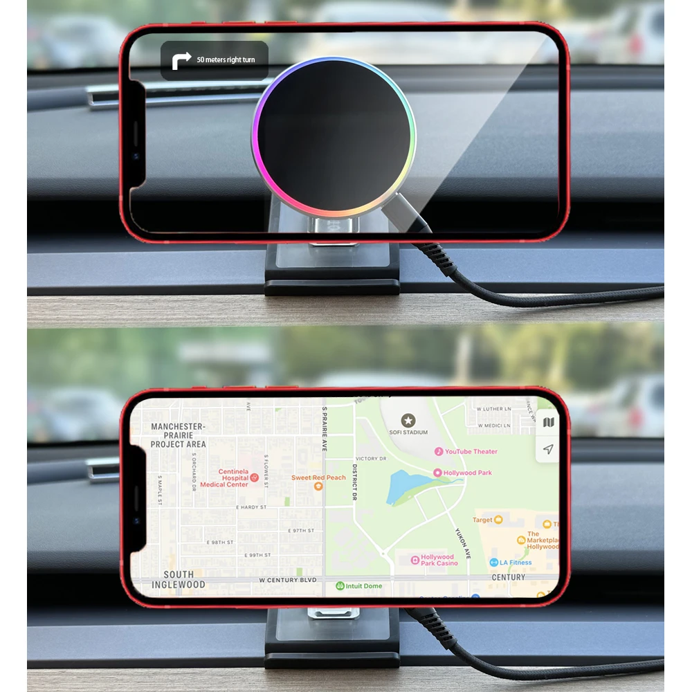 For Tesla Model Y Magnetic Car Phone Holder Adjustable Bracket Cellphone Support Mount Dashboard Air Conditioner Outlet