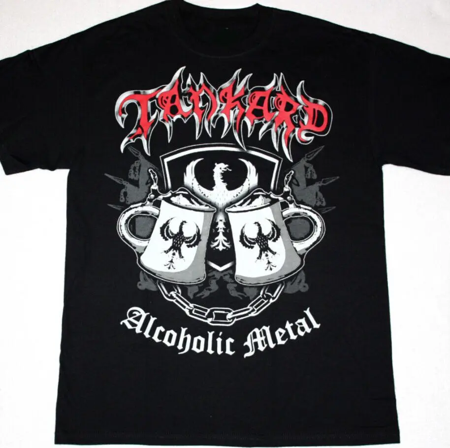 Новинка от TANKARD, черная футболка с длинным или коротким рукавом из спиртового металла, женская футболка, TE7758