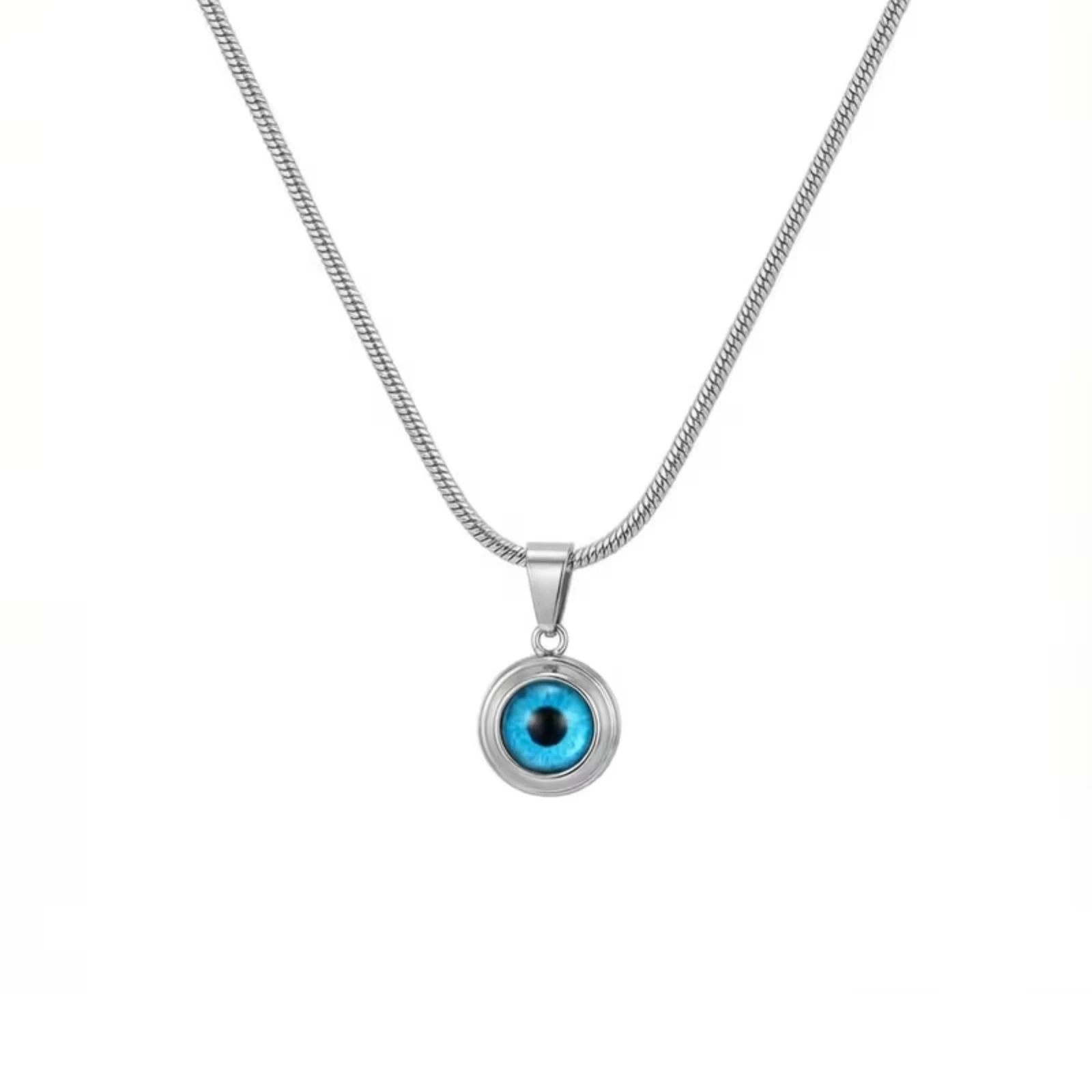 Edelstahl-Böses-Auge-Anhänger Türkisches Blaues Auge Halskette für Damen Modeschmuck Accessoires – Detail 6