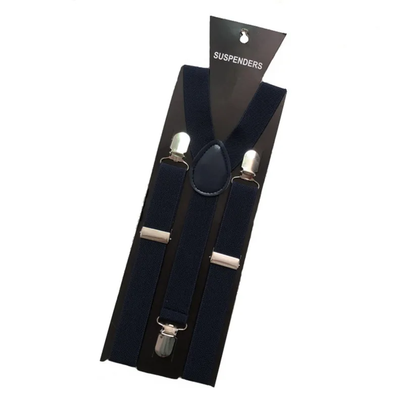 Effen kleur elastische lederen bretels bretels mannen vrouwen zwart blauw rood verstelbare bandjes voor bruiloft pak rok accessoires cadeau