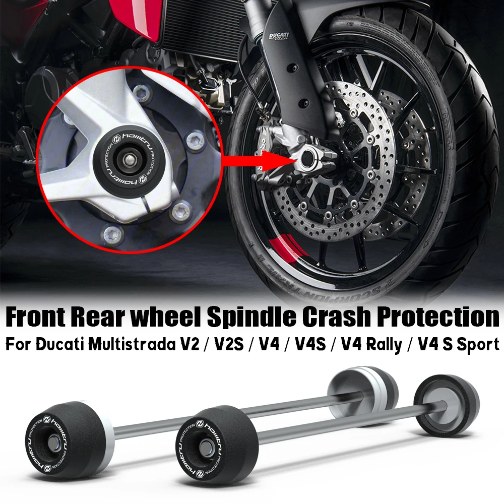

Motorcyc Front Rear wheel Spindle Crash Protection For Ducati Multistrada V2 / V2S / V4 / V4S / V4 Rally / V4 S Sport /2021-2023