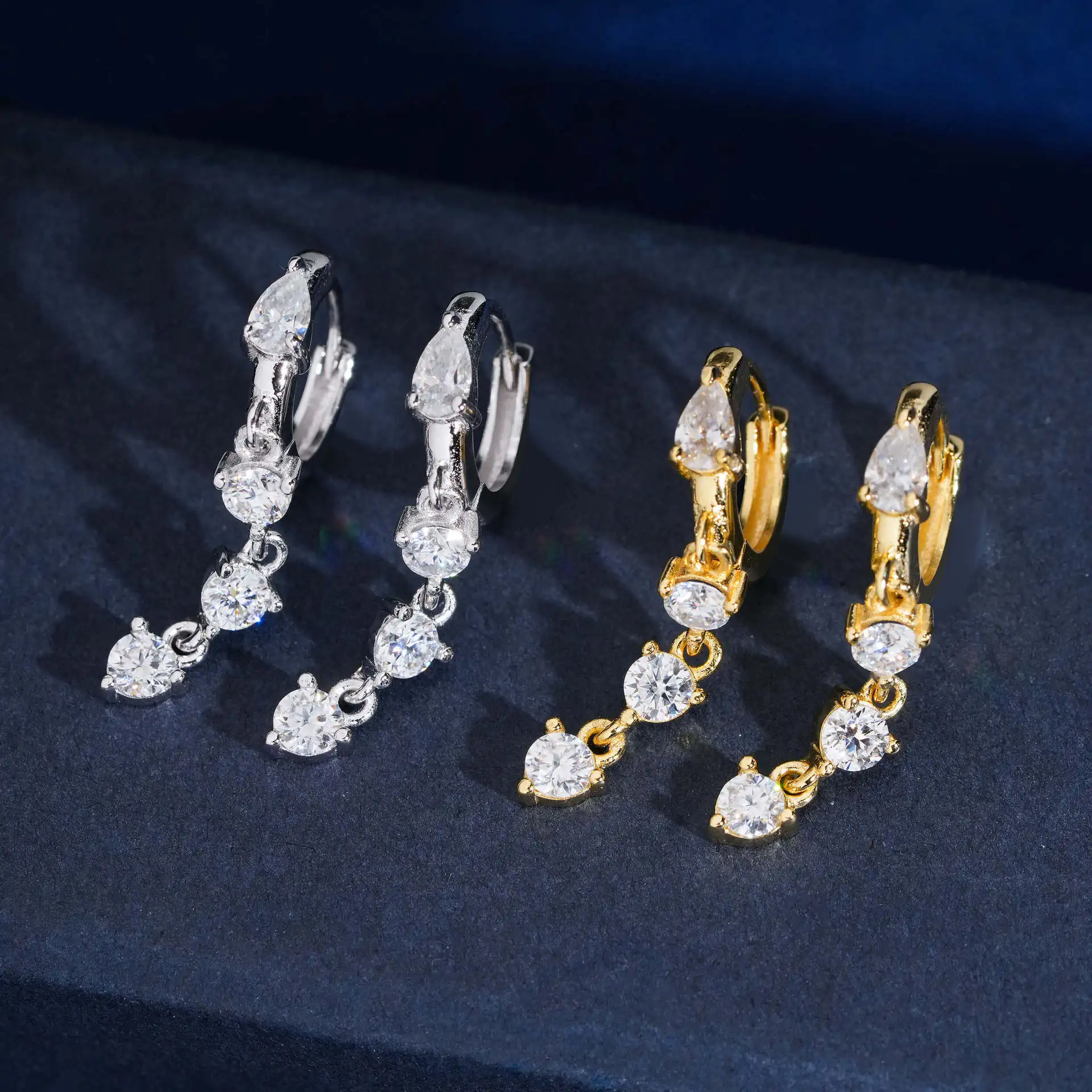 Moissanite Drop Earrings GRA D VVS1 S925 Sterling Silver Engagement Dinner Daily Jewelry For Luxury Women