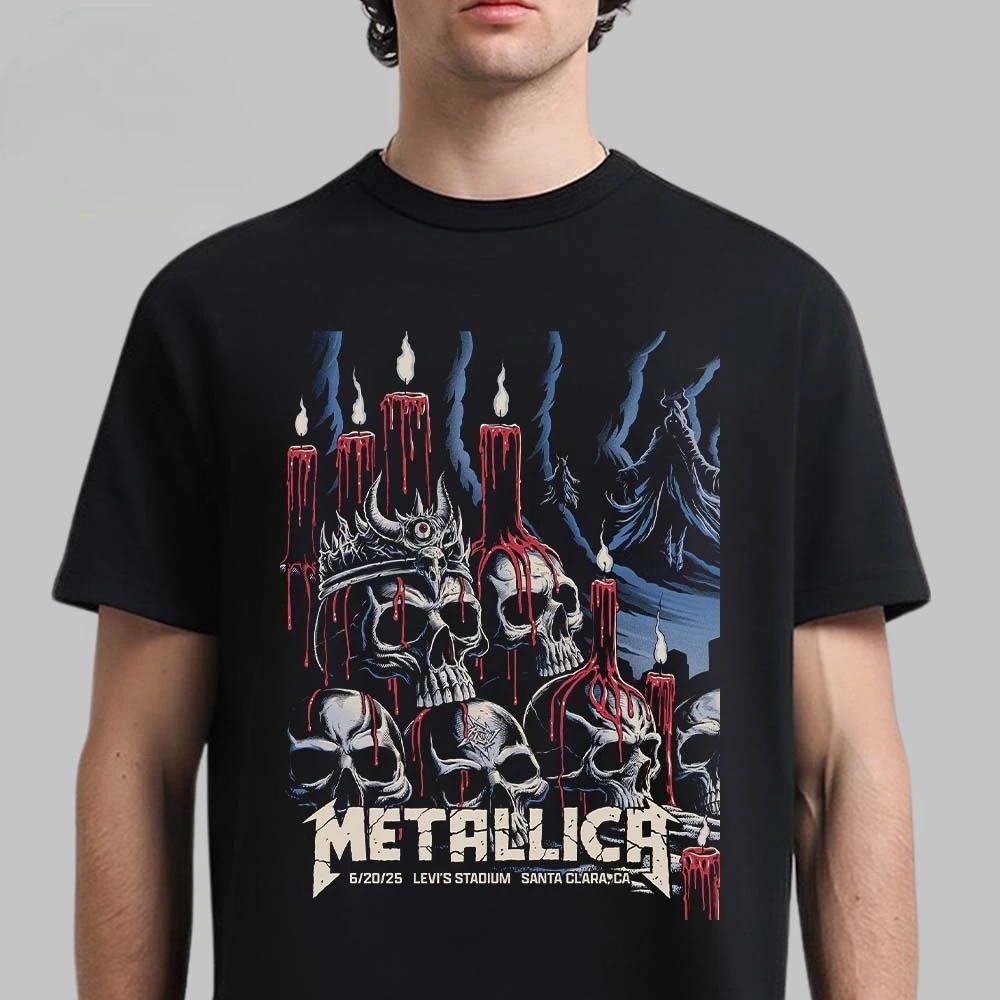 تي شيرت Metallica M72 Santa Clara 2025 ليلة 1 مكان ملصق في ملعب ليفي في كاليفورنيا 20 يونيو 2025 #2