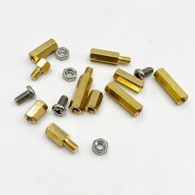 120-240pcs/set M2 M2.5 M3 M4 Brass Male Female Standoff Spacer with Pan Head Screw Nut pcb motherboard Knurled Standoff Spacer