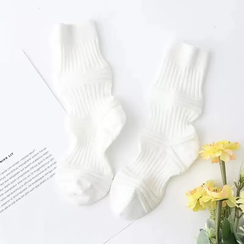 Women Color Block Striped Crew Socks, Retro Ribbed Knit Mid Calf Socks, Casual Fashion Breathable Cotton Socks for Daily Wear