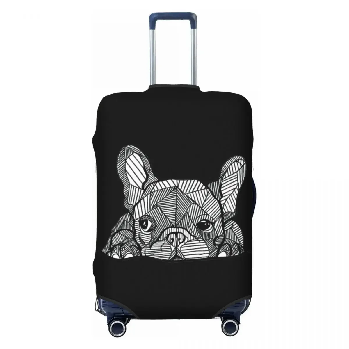 

Funny French Bulldog Luggage Cover Protector Washable Frenchie Dog Travel Suitcase Covers
