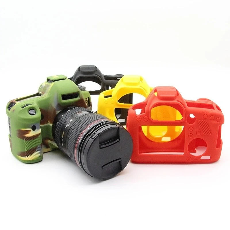 Rubber Cover Skin For Canon 6D SLR camera silicone protective cover body, anti-scratch and waterproof + 1PCS Free Tempered Film