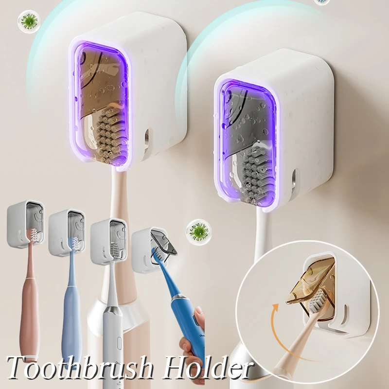 1–2 Stück Zahnbürstenhalter ohne Bohren, mit Klebstoff, wasserdicht, zur Wandmontage, Zahnbürsten-Aufbewahrungsregal, Badezimmerzubehör