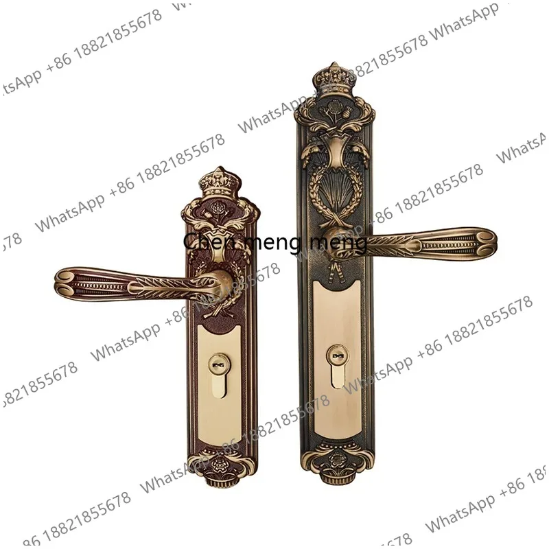 

European Style Full Copper High Quality Door Lock Bedroom Silent Security Door Lock Indoor Deadbolt Lock Home Kitchen Hardware
