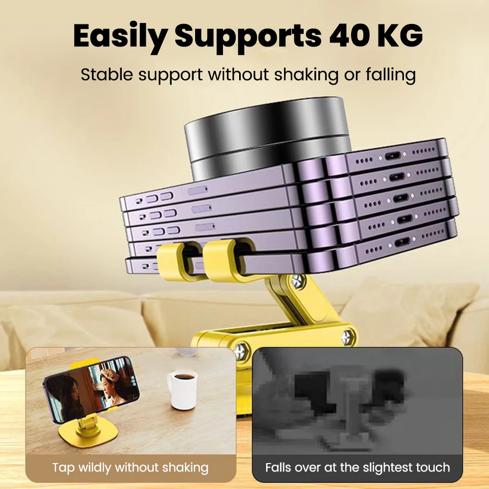 360 °   Support de téléphone Portable de bureau pliable rotatif, tablette universelle paresseuse, Support Mobile Portable pour IPhone 16