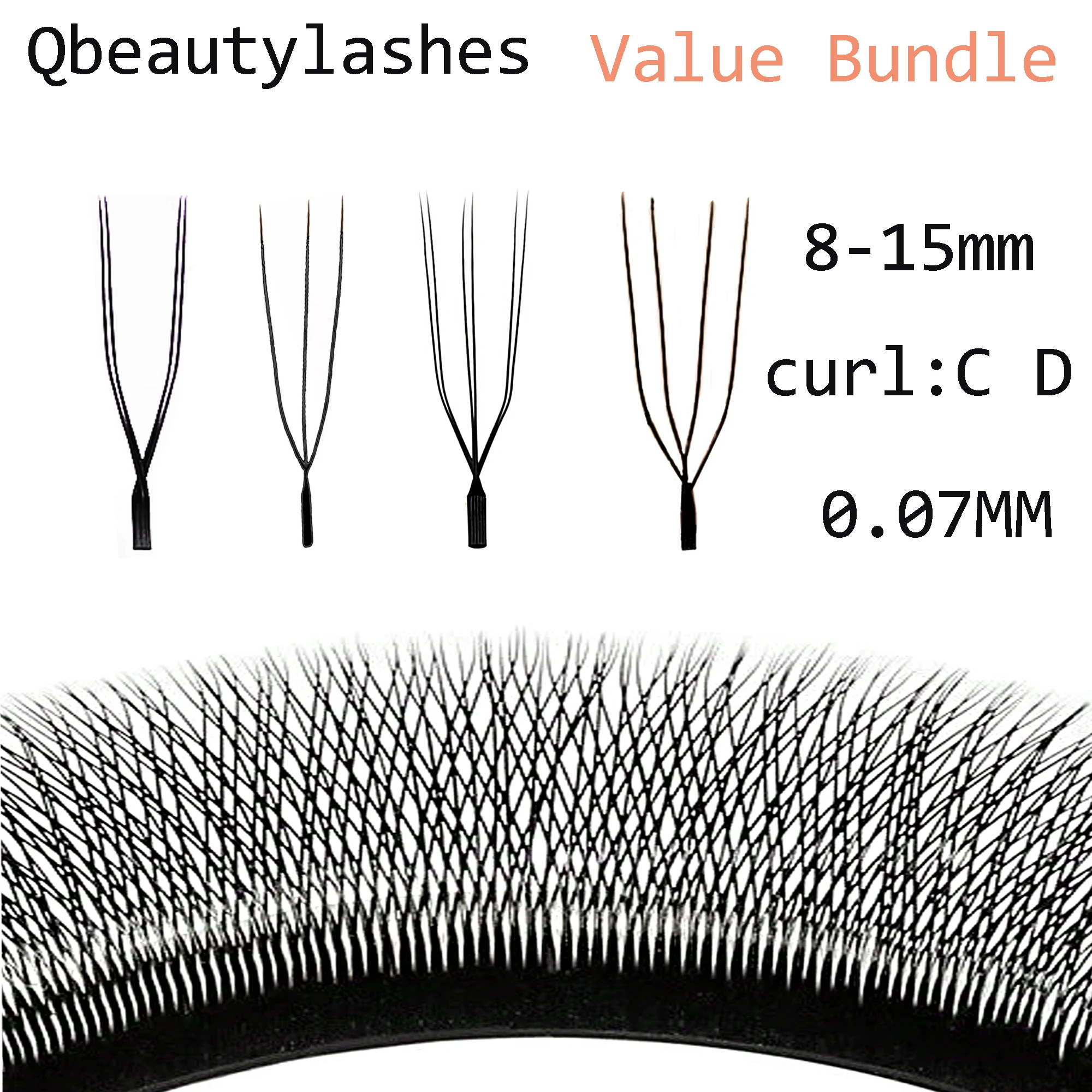 Qbeautylashes U forme 2D 3D 4D 6D W cils YY préfabriqués Volume ventilateurs Extensions de cils aspect naturel cils moelleux en gros