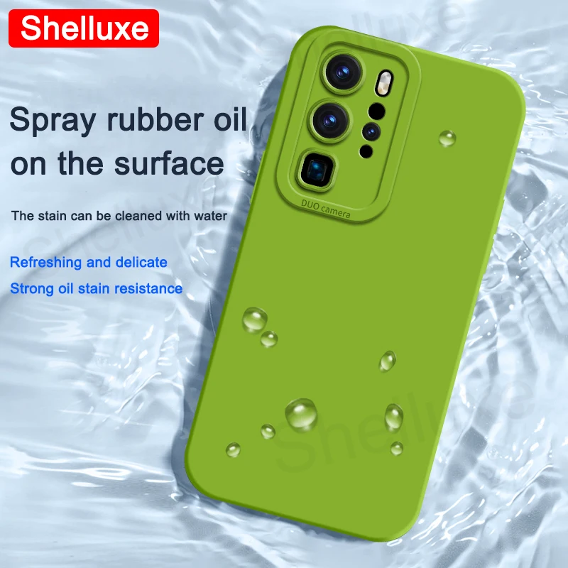 P40 Pro Case Shelluxe Square Liquid Silicone Soft Cover For Huawei P40 Pro P30 Lite P40Pro P40Lite 4G 5G Shockproof Phone Cases