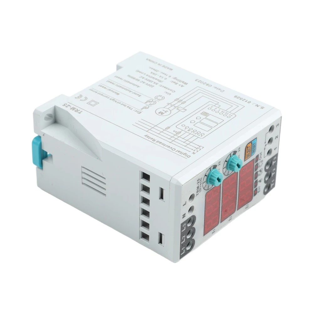 TRM-03 12 25 Digital Overload Relay 220V 0.1-25A Adjustable Current Protection With Manual For Semi Auto For Reset For Motor Con
