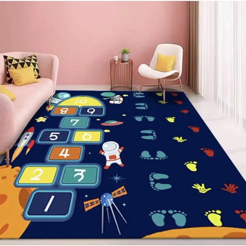 

Cartoon Hopscotch Carpet Non-Slip Children's Room Study Table and Chair Mat Kindergarten Play Floor Mat Home Decoration