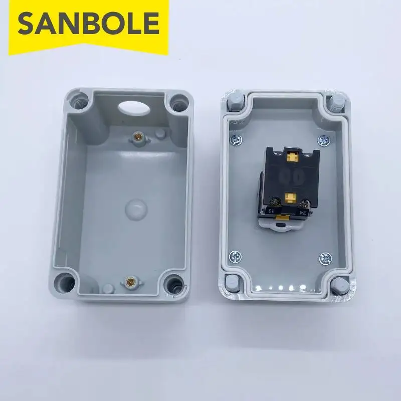 Single Hole M22 Outdoor IP67 Waterproof Rotary Switch Box Electrical Protective Control Distribution 10A Screw Installation