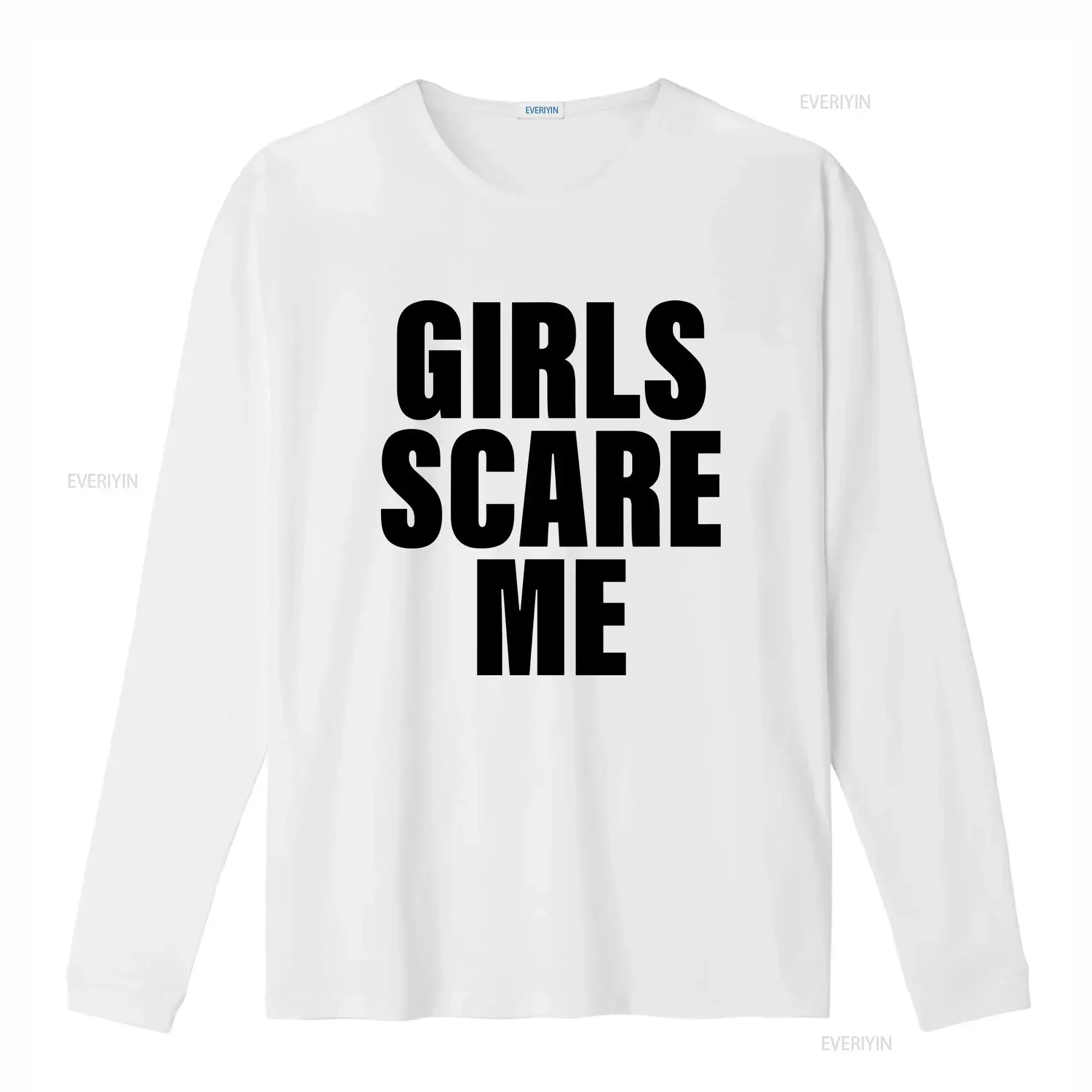 Girls scare me T Shirt  vintage Washed Versatile fashion Casual graphic Unisex Slightly Comfortable Stretched Stylish Soft
