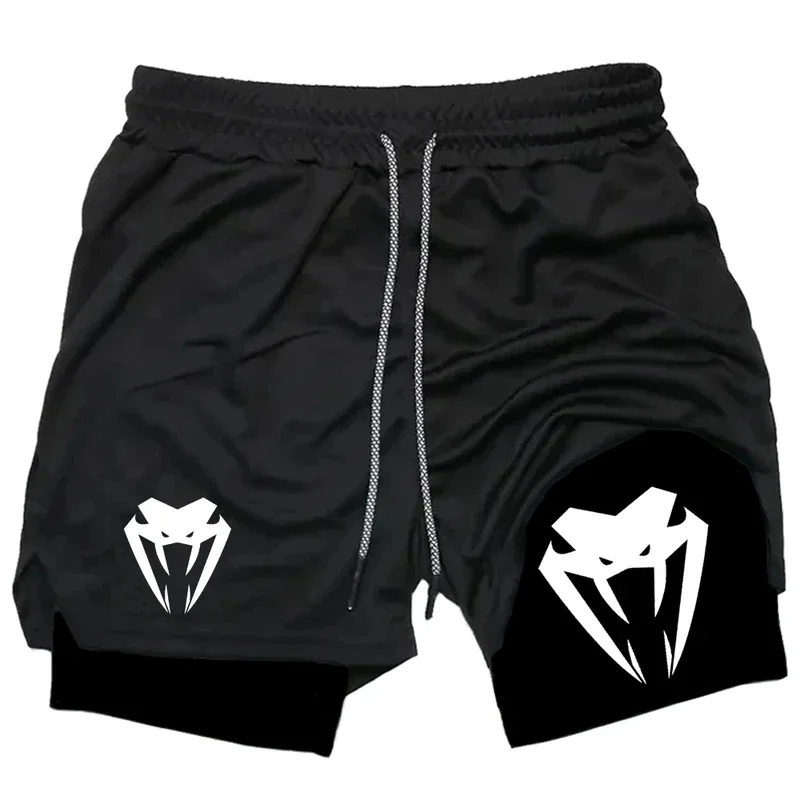 تشغيل السراويل الرجال اللياقة البدنية الصالة الرياضية أداء السراويل الرياضية الصيف عادية 2 في 1 شبكة سريعة الجافة تجريب ضغط الركض السراويل #1